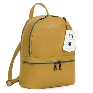 Rucsac dama din piele naturala DiAmanti Francesca Giallo Scuro